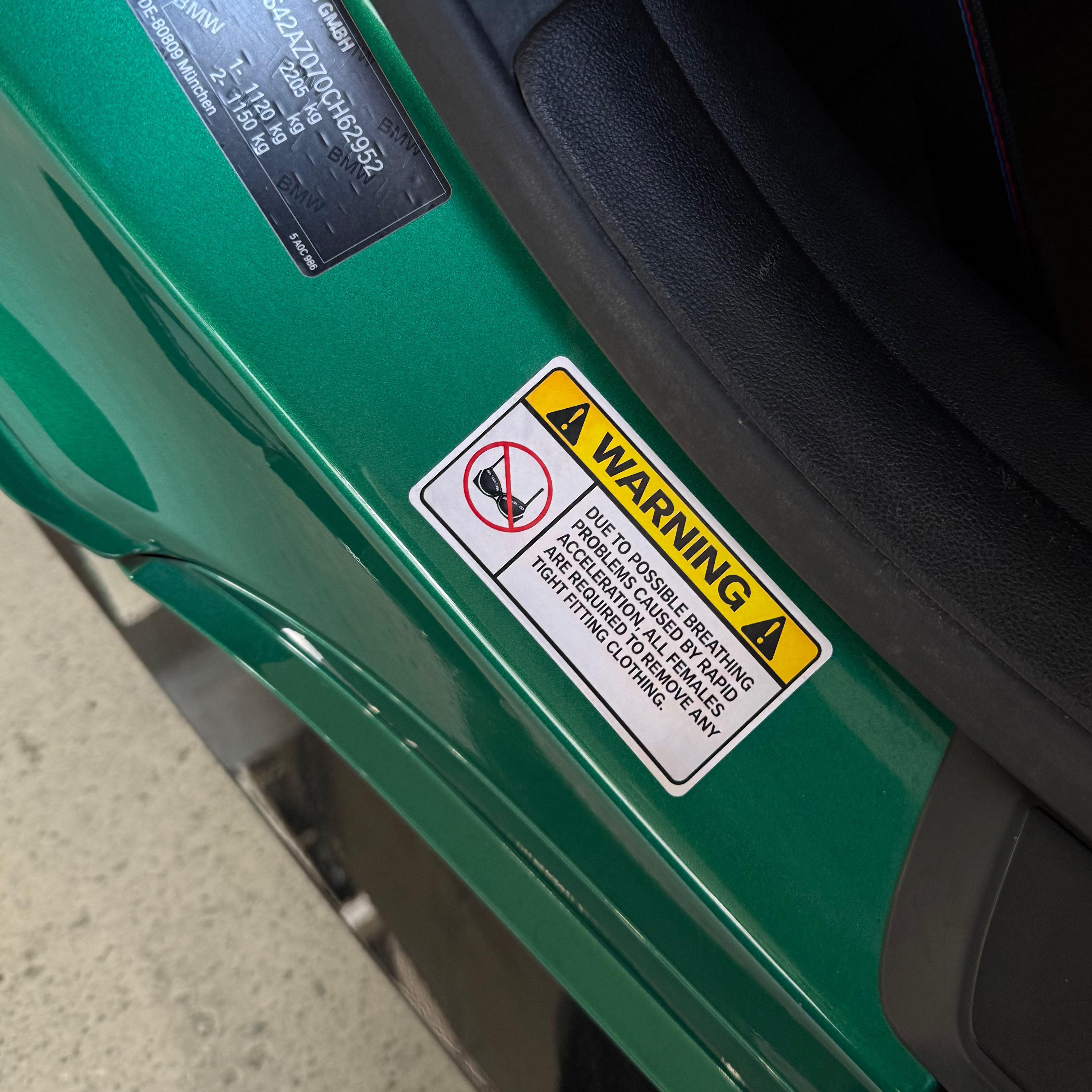 WARNING: Remove Tight Fitting Clothing Stickers