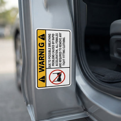 WARNING: Remove Tight Fitting Clothing Stickers