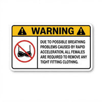 WARNING: Remove Tight Fitting Clothing Stickers